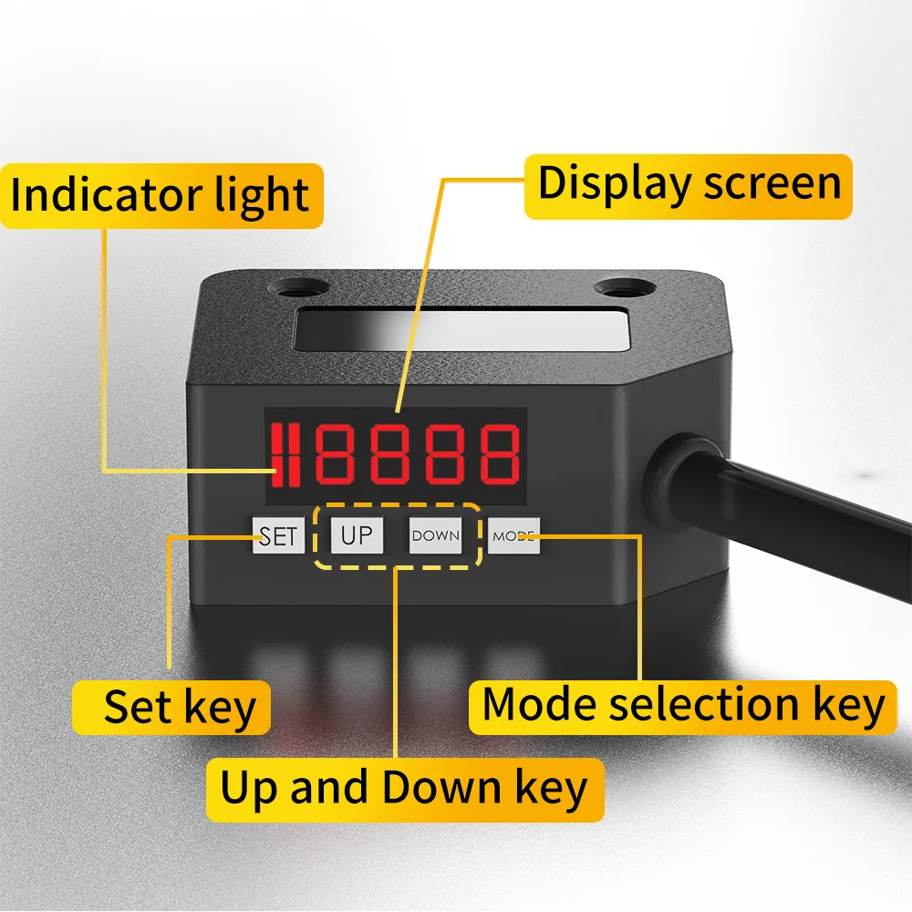 GTRIC Photoelectric Sensor Square Infrared Diffuse Reflection 12-24V NPN PNP Distance 1M Digital Display Optical Photoell Switch