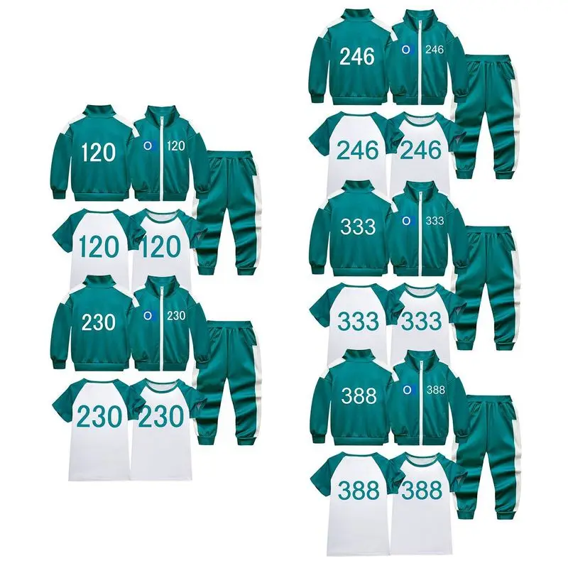 Calamari Game 2 Kids Tracksuit Pants Set Cosplay Costume Player Number 230  Track Suit Outfits Uniform Party Clothes