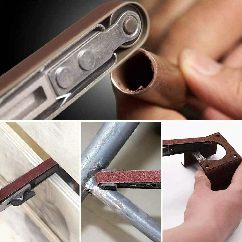 24pcs 25x762mm Sanding Belts 60-400 Grit For Sanders Grinding Polishing Wood Furniture Metal Red Aluminum Oxide Sanding Belts