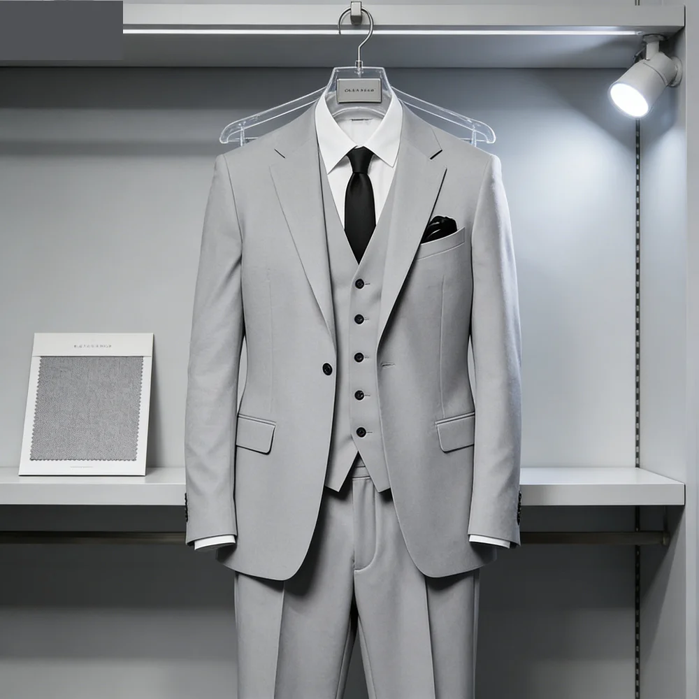 

Мужской однотонный приталенный пиджак с 3 пуговицами и острыми лацканами, жилет, комплект для делового костюма, для свадьбы, Terno