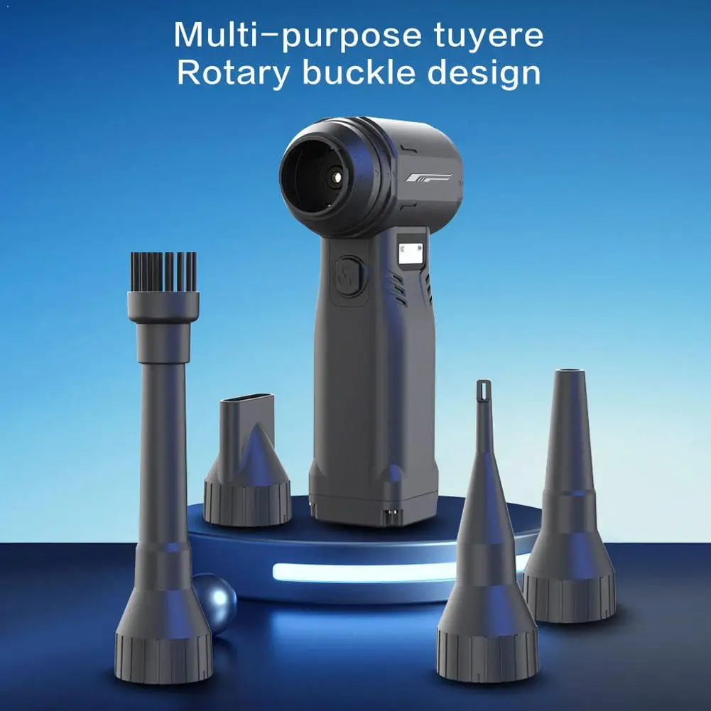 

Беспроводная воздуходувка для пыли Бесщеточный пылесос для ПК/клавиатуры/дома/автомобиля Высокоскоростная воздуходувка 5-в-1