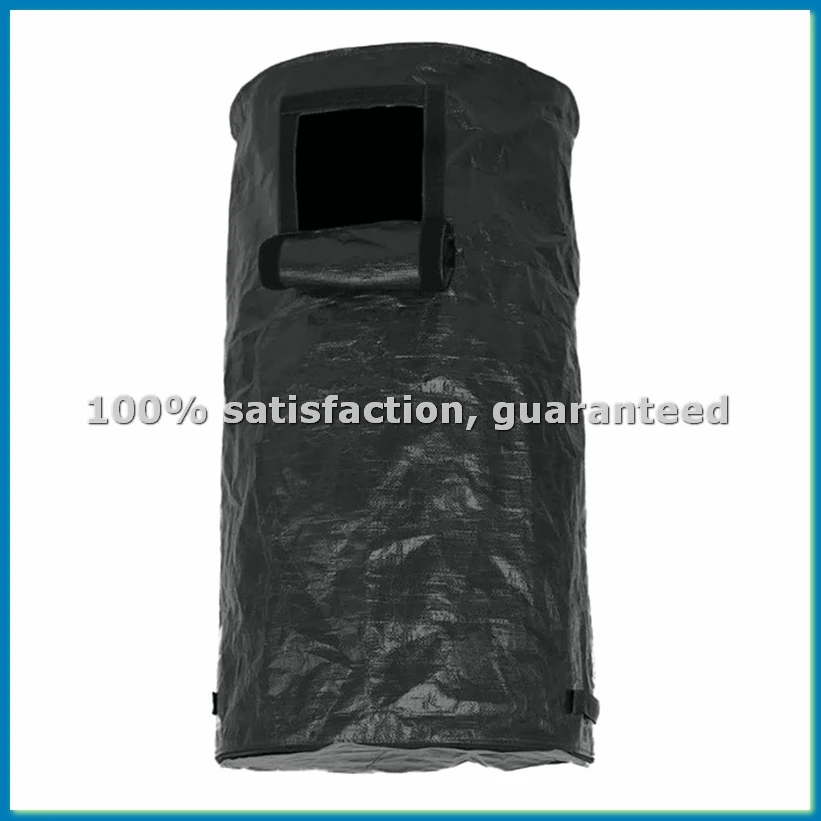 Garden Yard Compost Bag with Lid Waste Sacks Composter 34 Gallon Ferment Manure Waste Collector-SPMI