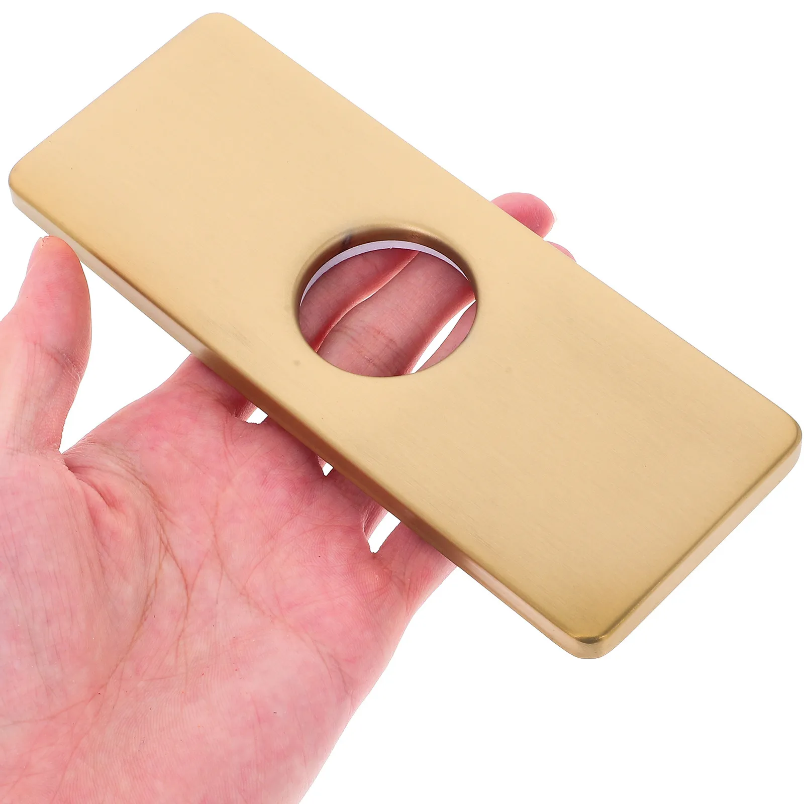 

2Pcs Faucet Escutcheons Plate Rectangle Stainless Steel Sink Hole Covers Deck Plate for Bathroom Kitchen Mixer Tap Golden