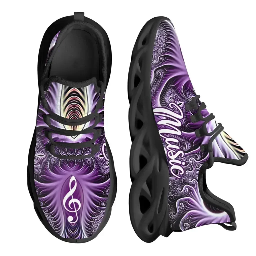 Novelty Musical Notes Keyboard Kinnted Anti Skid Shoes Absorbing Light Lace Up Shoes Tennis Shoes Platform Shoe