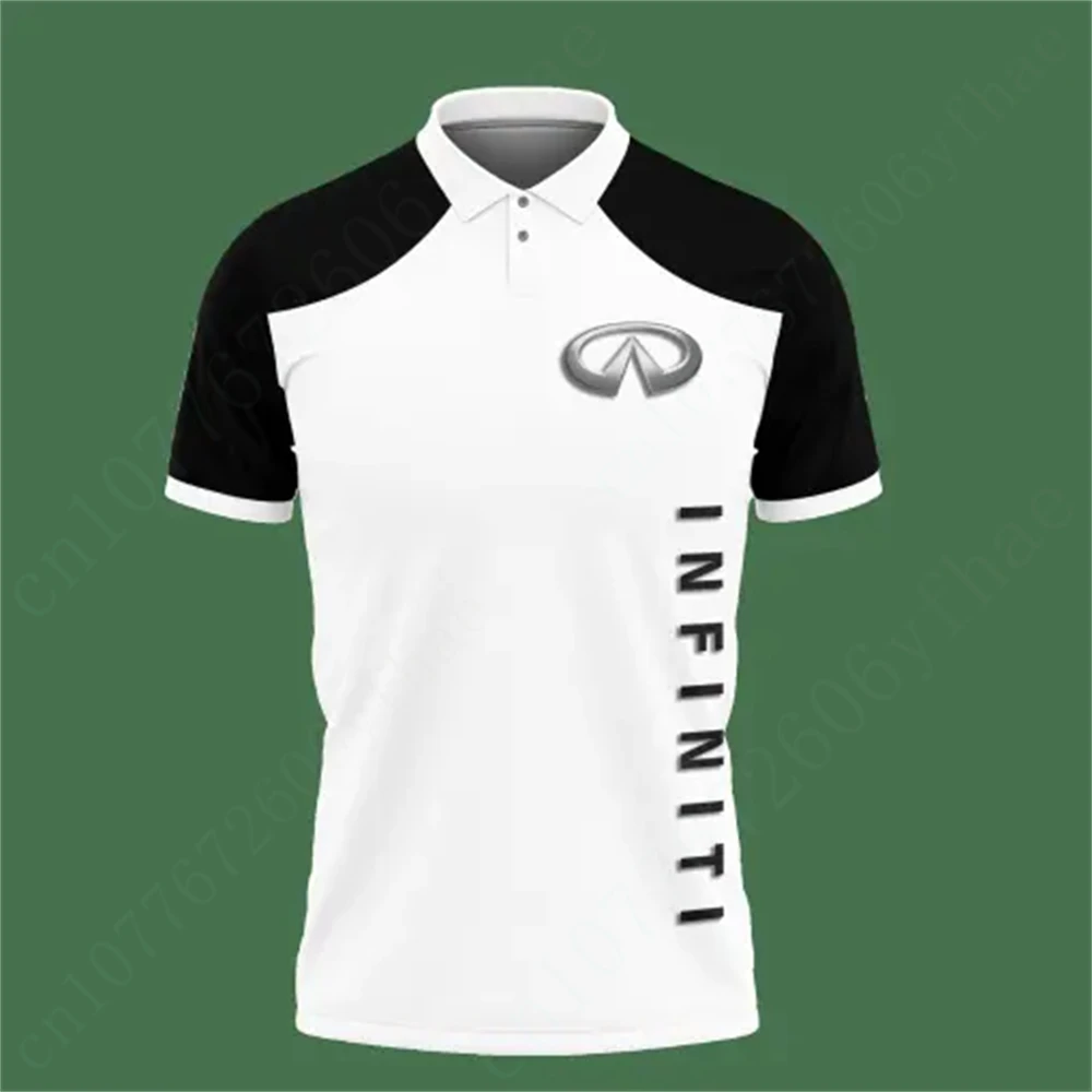 Camiseta casual Infiniti masculina, blusa respirável de manga curta, camisas polo e blusas anime, roupa unissex Harajuku Golf Wear