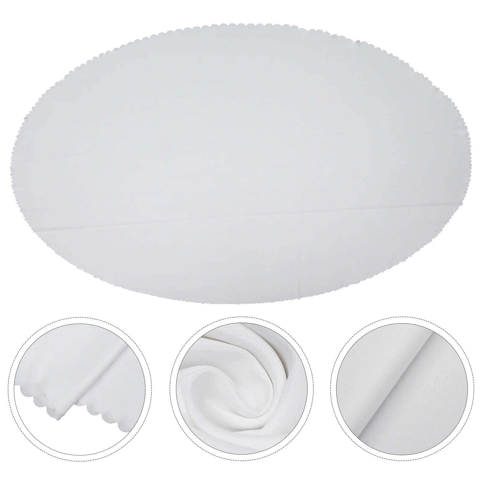 

White 120 Inch Round Tablecloth Polyester Wedding Banquet Table Cover Hotel Dining Party Table Decoration