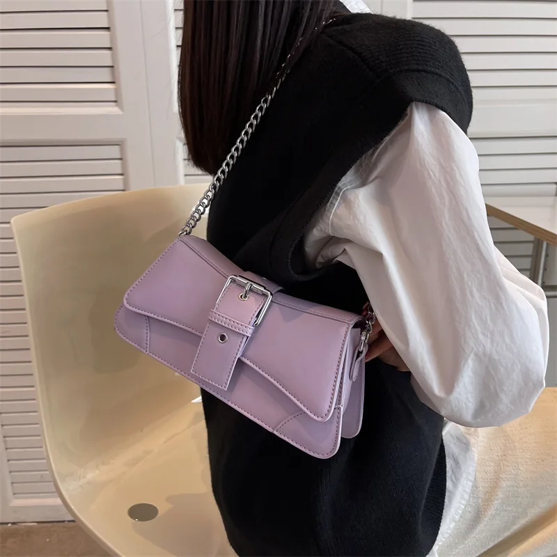 Light Luxury Handbag for Women 2023 New Multi Color Zipper Solid PU Magnetic Buckle Shoulder Bag Fashion Square Crossbody Bag