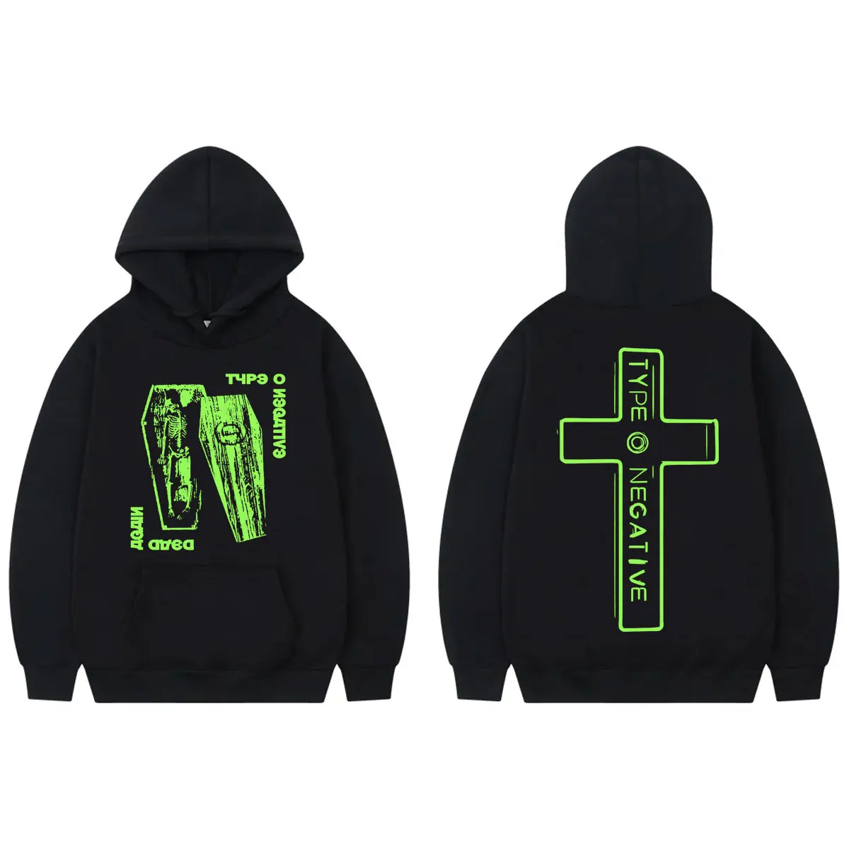 

Type O Negative Double Sided Print Hoodie Gothic Fashion Rock Hooded Sweatshirts Men Women Hip Hop Vintage Oversized Pullovers
