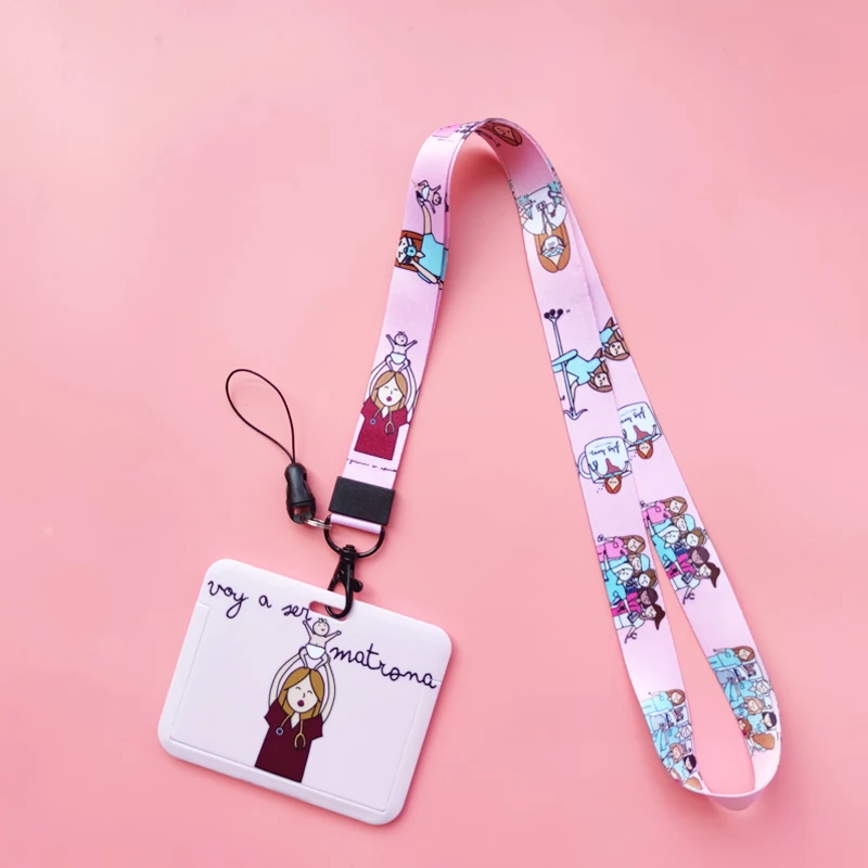 Hebamme Ausweishalter Lanyard Krankenhaus Arzt Umhängeband Kreditkartenetui Krankenschwester Kartenhalter Anmeldeinformationen Yoyo Einziehbarer Clip – Detail 16