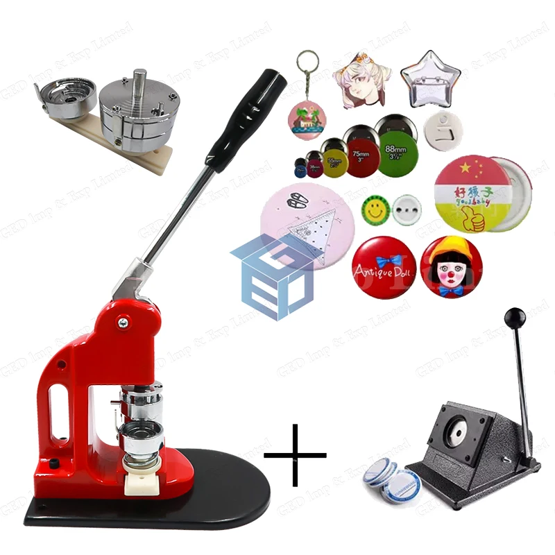 For DIY Round Rectangle Square Heart Star Shape Key Ring/Bottle Opener/Fridge Magnet Pin Button Badge Making Machine