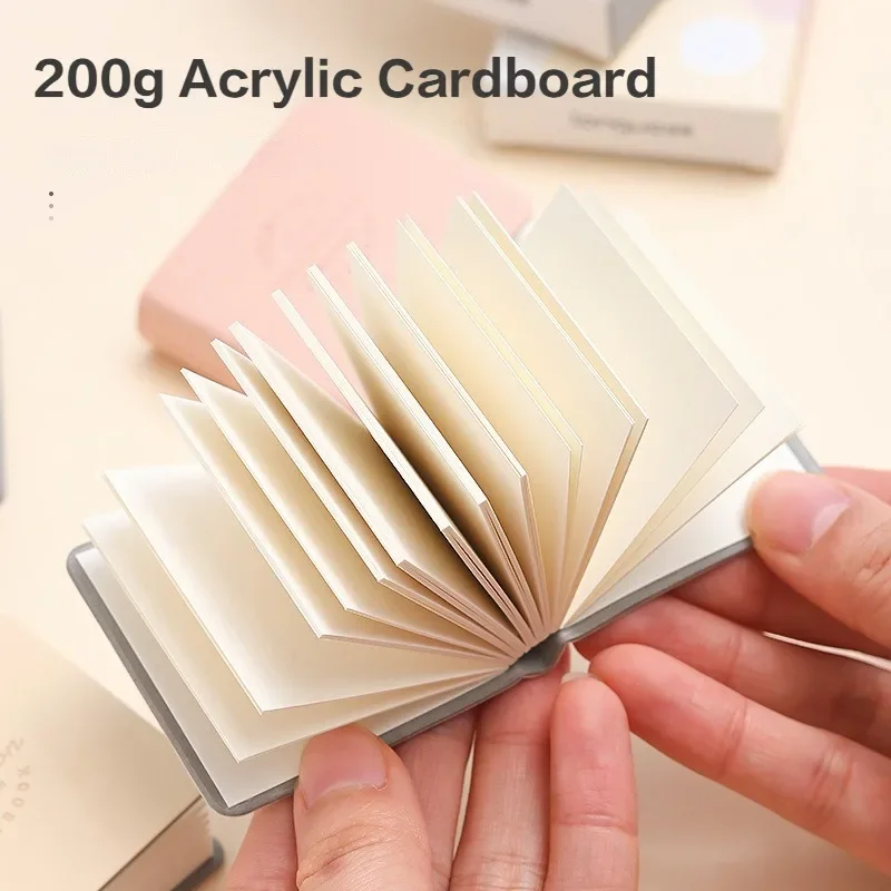 3Pcs/Pack Cute Mini Paintbook Portable Cardboard Markbook Square Portable Pocket Book Compact Hand Ledger Art Supplies