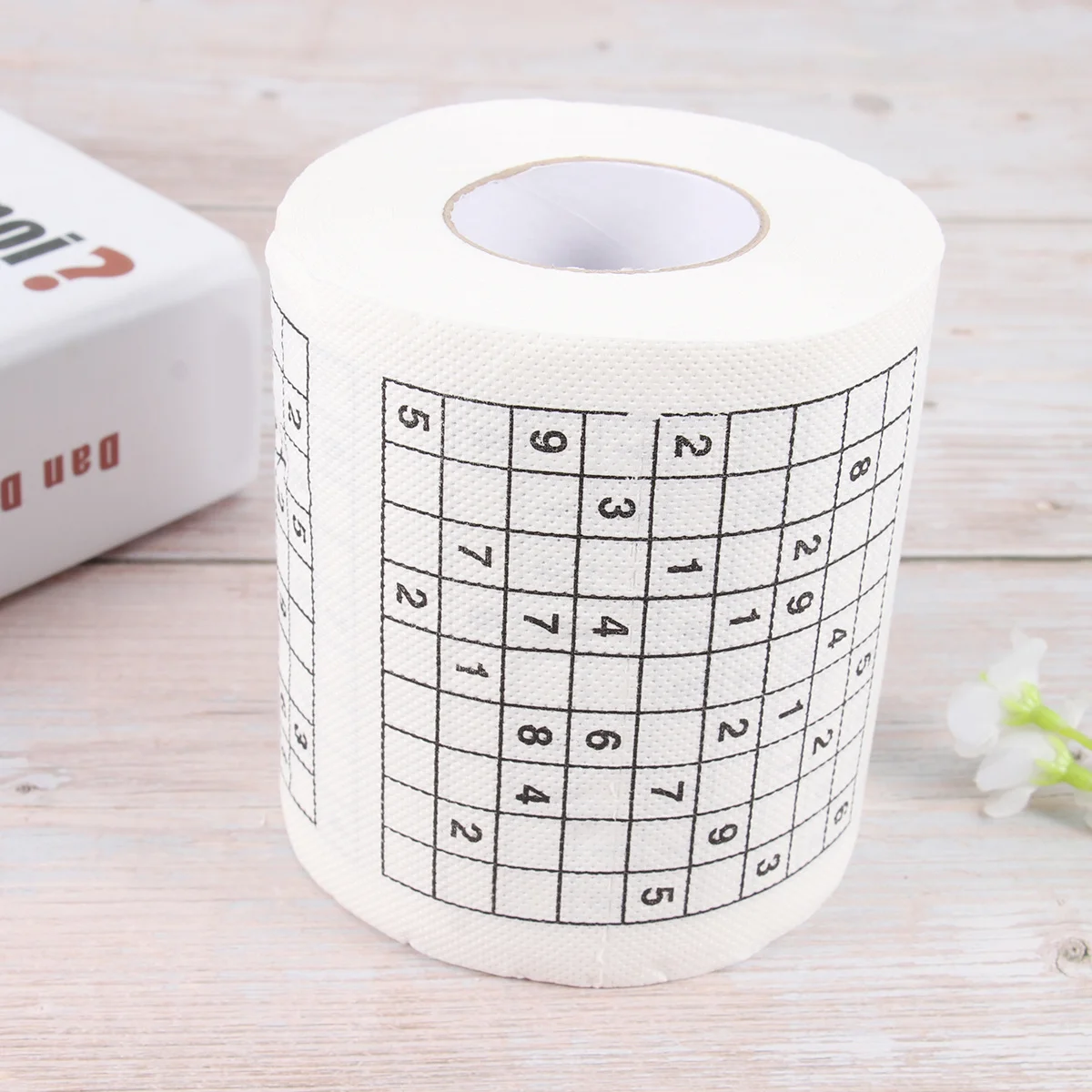 لفة مناديل ورقية مطبوعة من لعبة سودوكو للحمام والمطبخ والمطعم تستخدم لفة ورق التواليت الممتعة وجديدة مناديل الطاولة #4