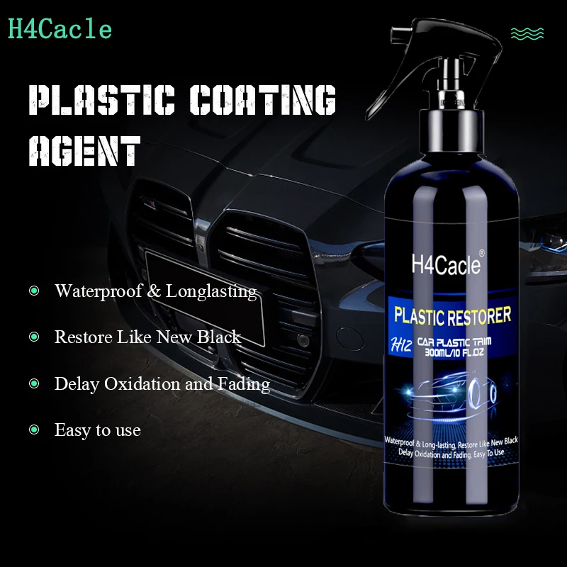 H12 Car Care Plastic Renovator coating for Auto Plastic Rubber Repair Clean RestoreGloss Black Shine Seal Brighten Retread