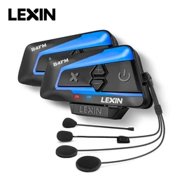 Lexin-B4FM-X Bluetooth 5.0 Capacete de motocicleta Intercom Headsets, Type-C,10 Riders, Comunicação sem fio, Compartilhamento de música, Moto