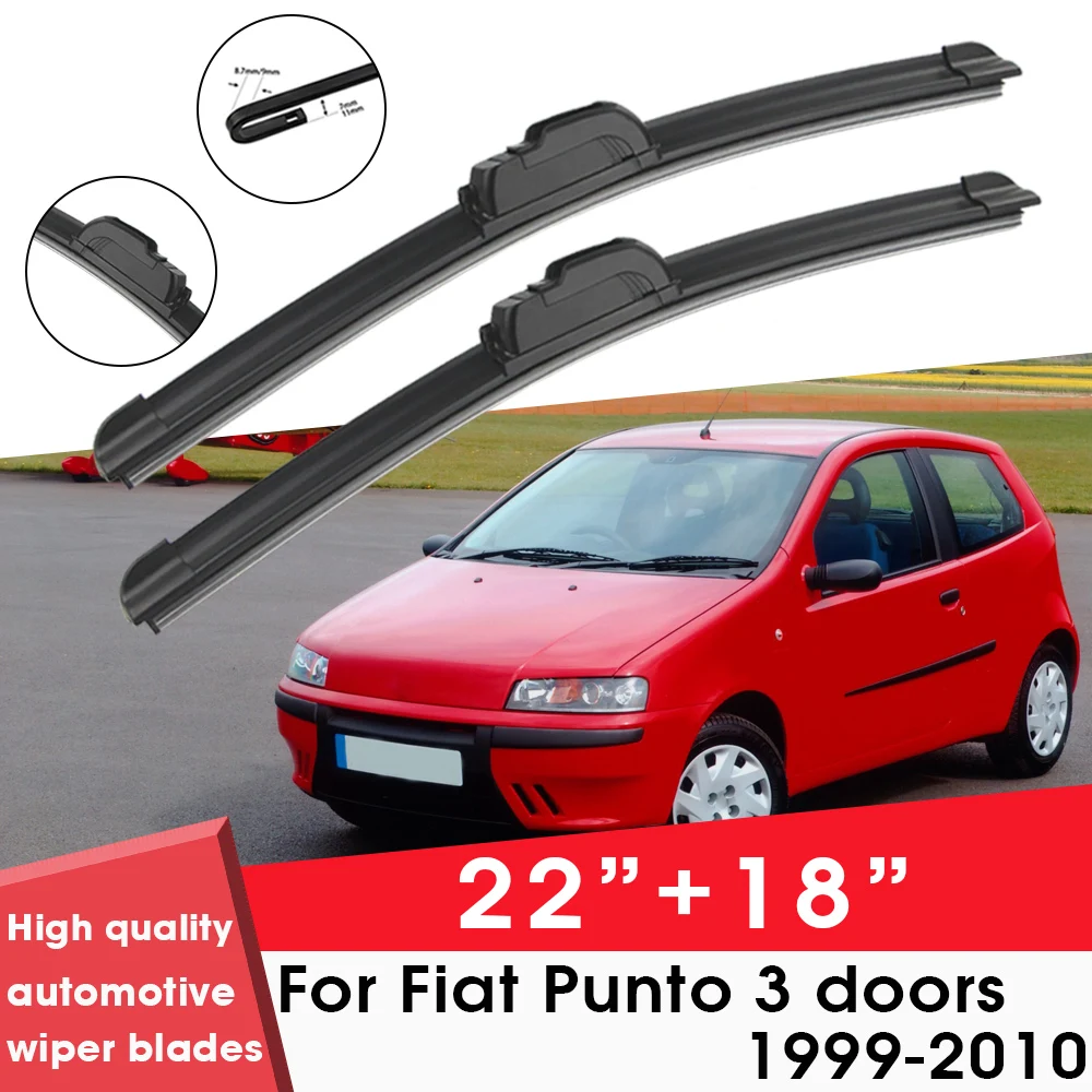 

Car Wiper Blade For Fiat Punto 3 doors 1999-2010 22"+ 18" Windshield Windscreen Clean Naturl Rubber Car Wipers Accessories