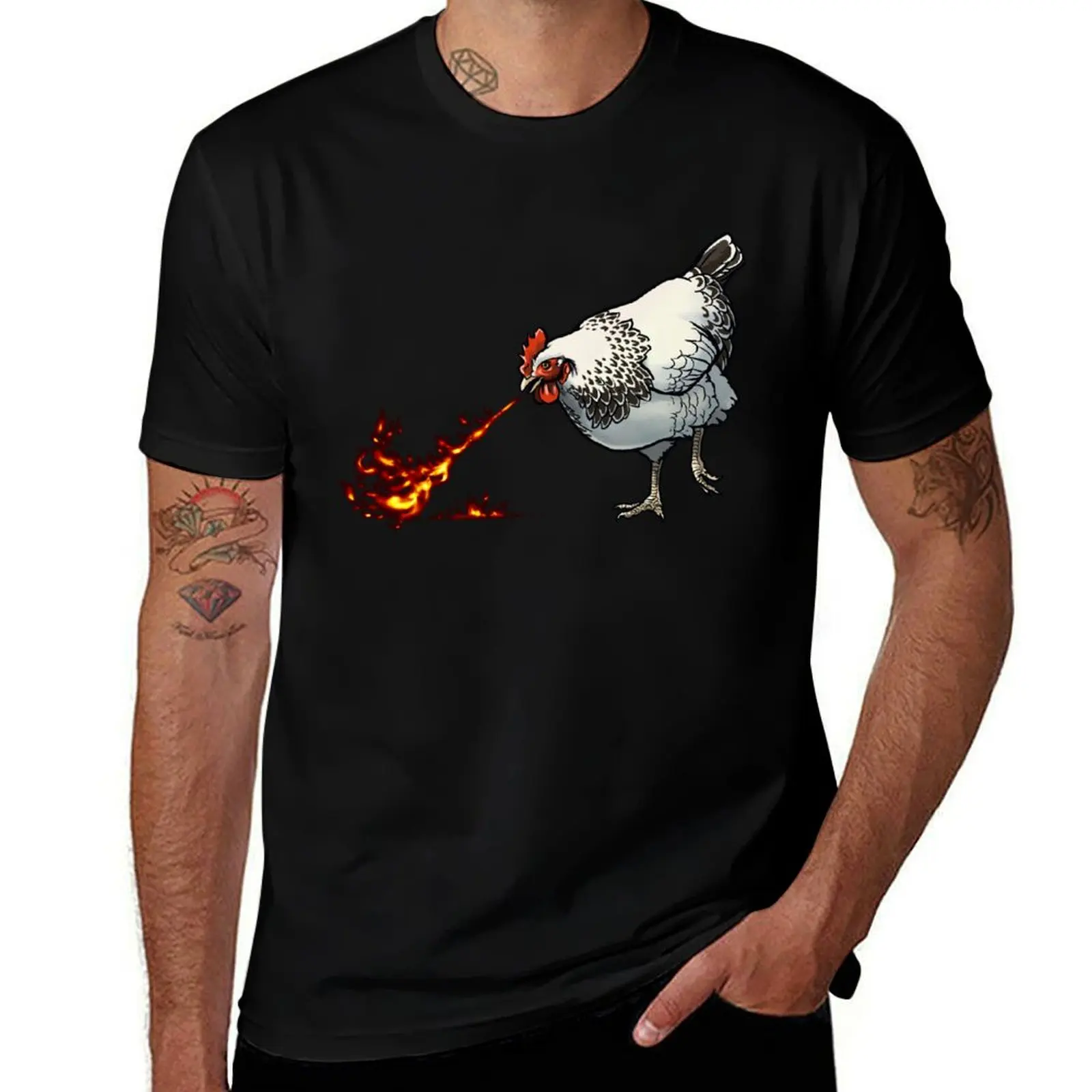FLAMEHEN T-Shirt Plus Size Gym Sports T-Shirt