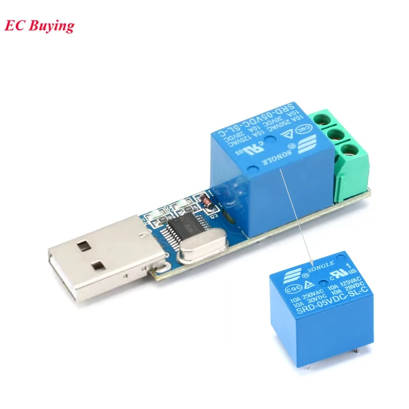 LCUS-1 type USB Relay Module Electronic Converter PCB USB Intelligent Control Switch SRD-05VDC-SL-C 5V 10A Rele