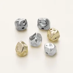 10Pcs/Pack 14K Gold Color Plated Metal Brass Irregular Shape Spacer Beads For Handmade DIY Bracelet Jewelry Making Accessories