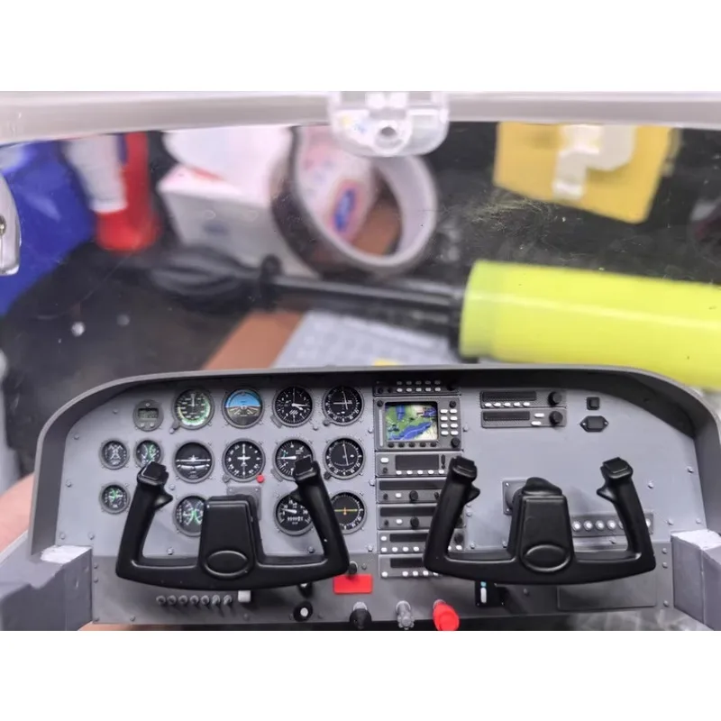 FMS 1500mm Cessna 182 RC Airplane Instrument Panel Dashboard w/ Movable Steering Wheel Servo Simulation Upgrade Part