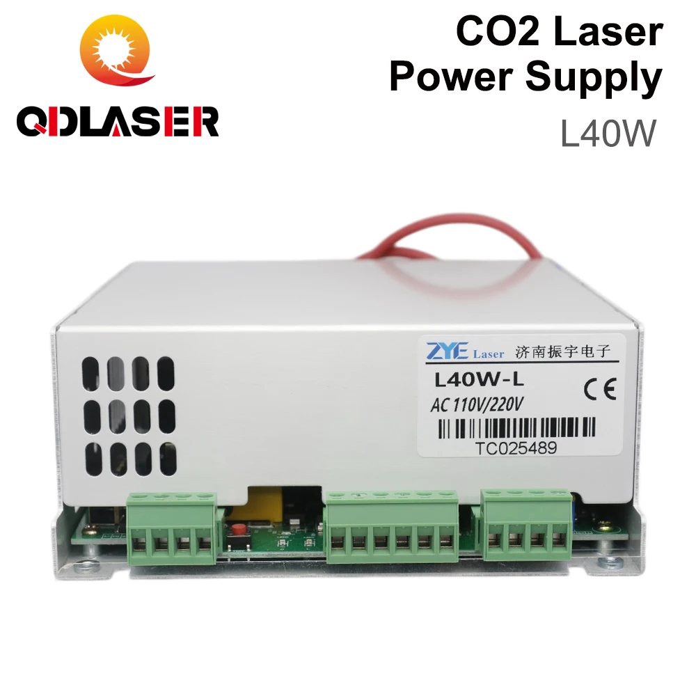 QDLASER 40W CO2 Laser Power Supply L40W 110V/220V for Laser Tube Engraving Cutting Machine Model A