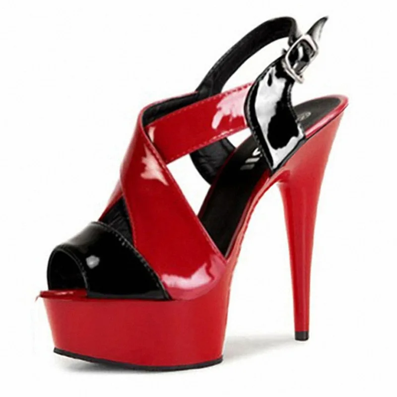 

New 15CM/6inches Stripper Chrome Platform Pole Dance Sandals Eu US Style Nightclub Party High Catwalk Show Women Shoes