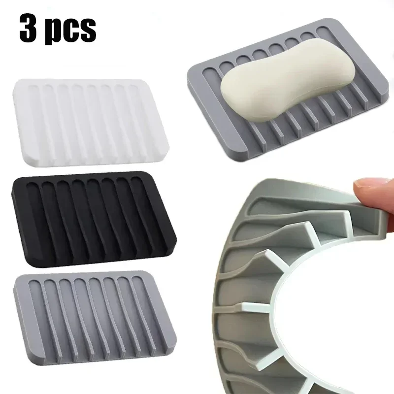 

Silicone Soap Kitchen Sink Dish Self Draining Soap Bar Holder Sponge Tray Counter Caddy Organizer for Dish Soap Dispenser