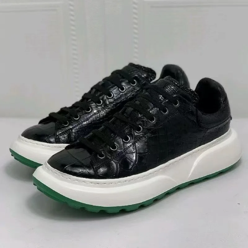 2025 new arrival Fashion Crocodile Skin causal shoes men,male Genuine leather Sneakers PDD716