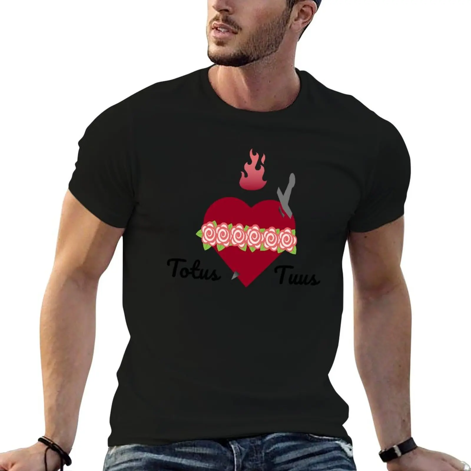 Totus Tuus - Immaculate Heart T-Shirt korean fashion oversized t shirt quick drying anime shirts men