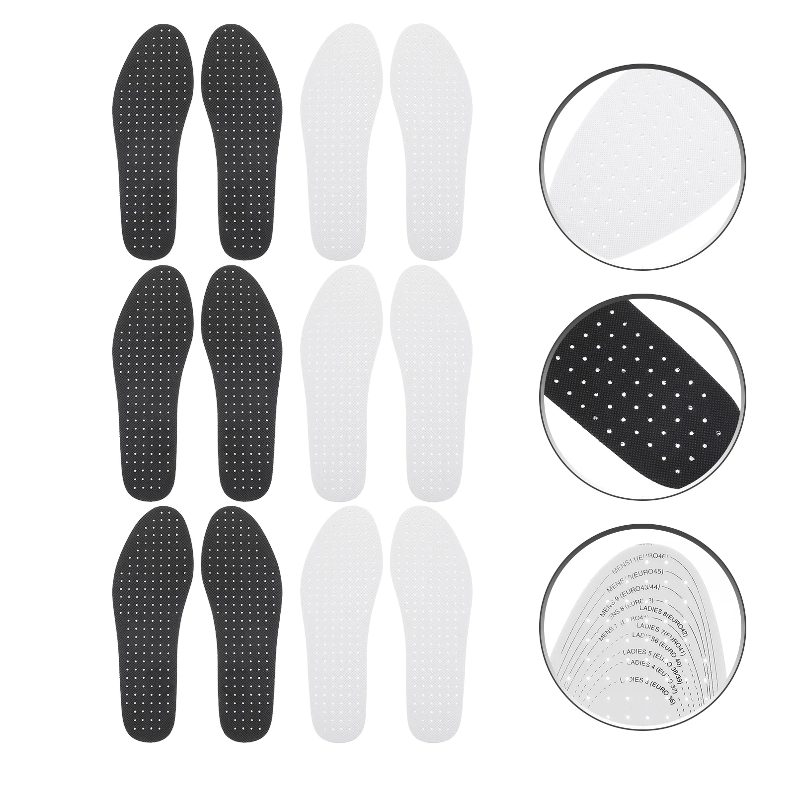 

6 Pairs Breathable Insole EVA Shoes Cushion Pad Insoles Cuttable Mat Shock-absorption Adult Pads Mesh