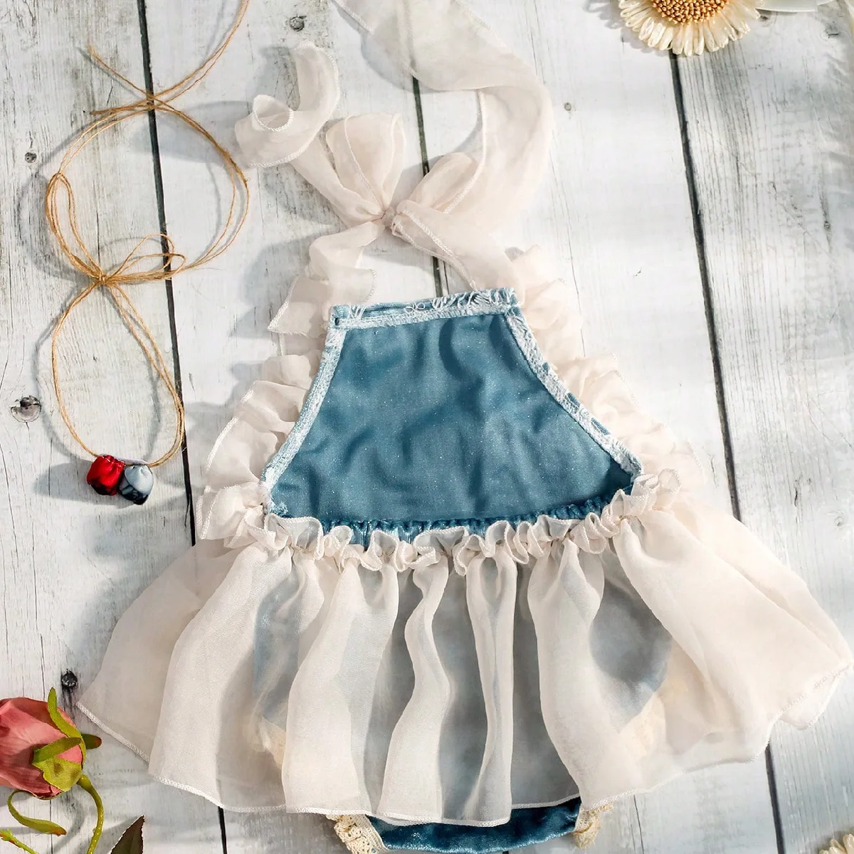 Vestido de encaje para niña recién nacida, pelele para fotografía, ropa para sesión de fotos