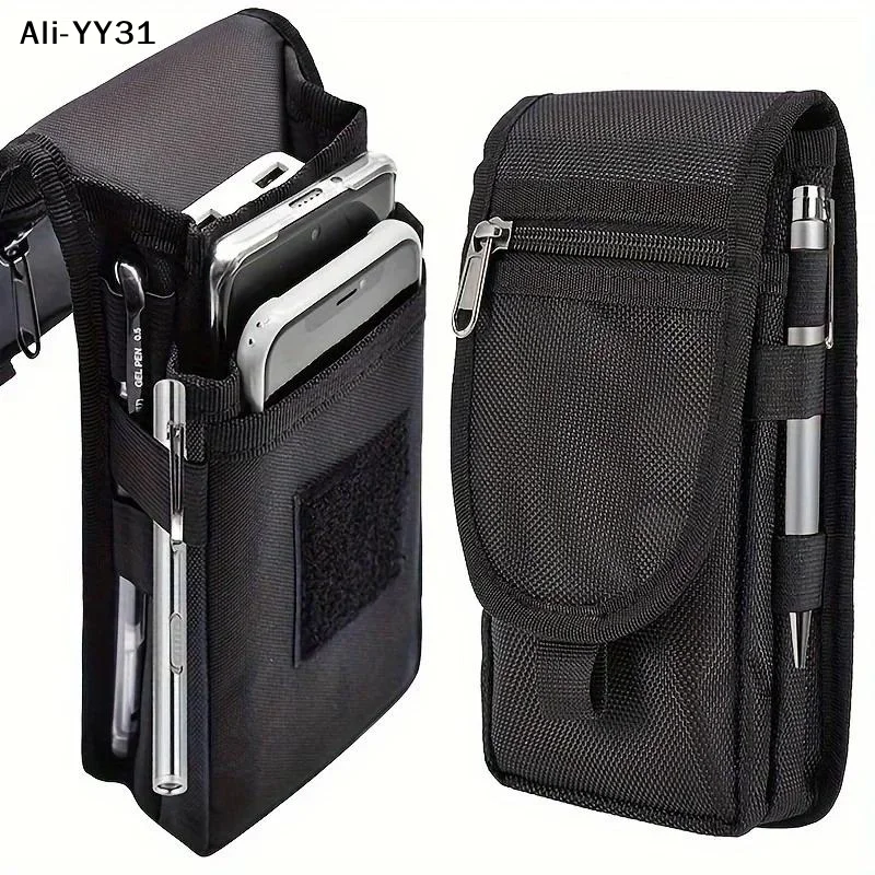 

【Ys31】Поясная сумка для телефона, повседневная, с откидной крышкой, для ношения на поясе, с отделением для ручки