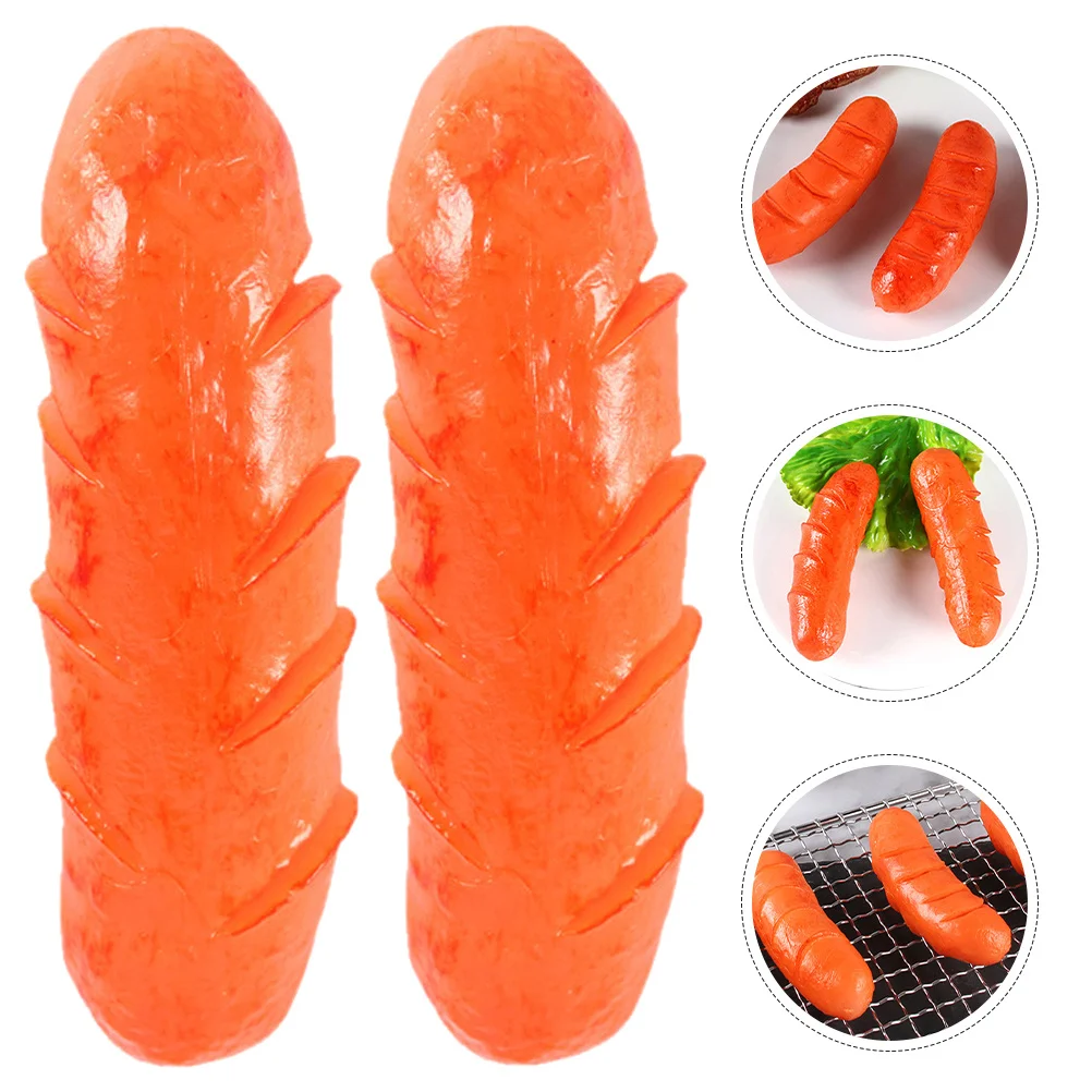 3pcs Realistic Fake Roasted Sausage Pvc Simulation Hot Dog Decor For Bakery Restaurant Display Photography Props Party Table