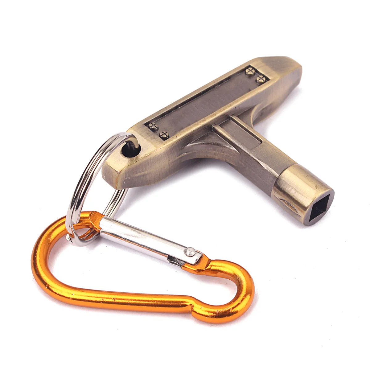 

Essential Jazz Drum Key Tuning Tool Bronze Colour Wrench Carabiner Square Design Tension Rod Adjustment Practical