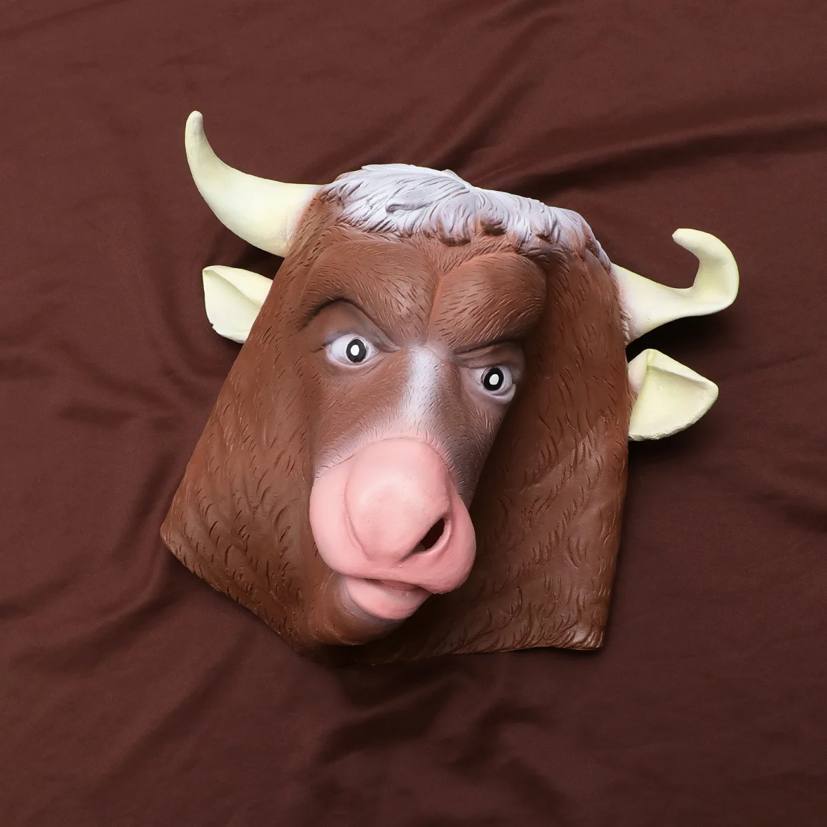 Funny Ox Head Full Face Party Photograph Prop Halloween Masquerade Headgear for Dance Show Cosplay