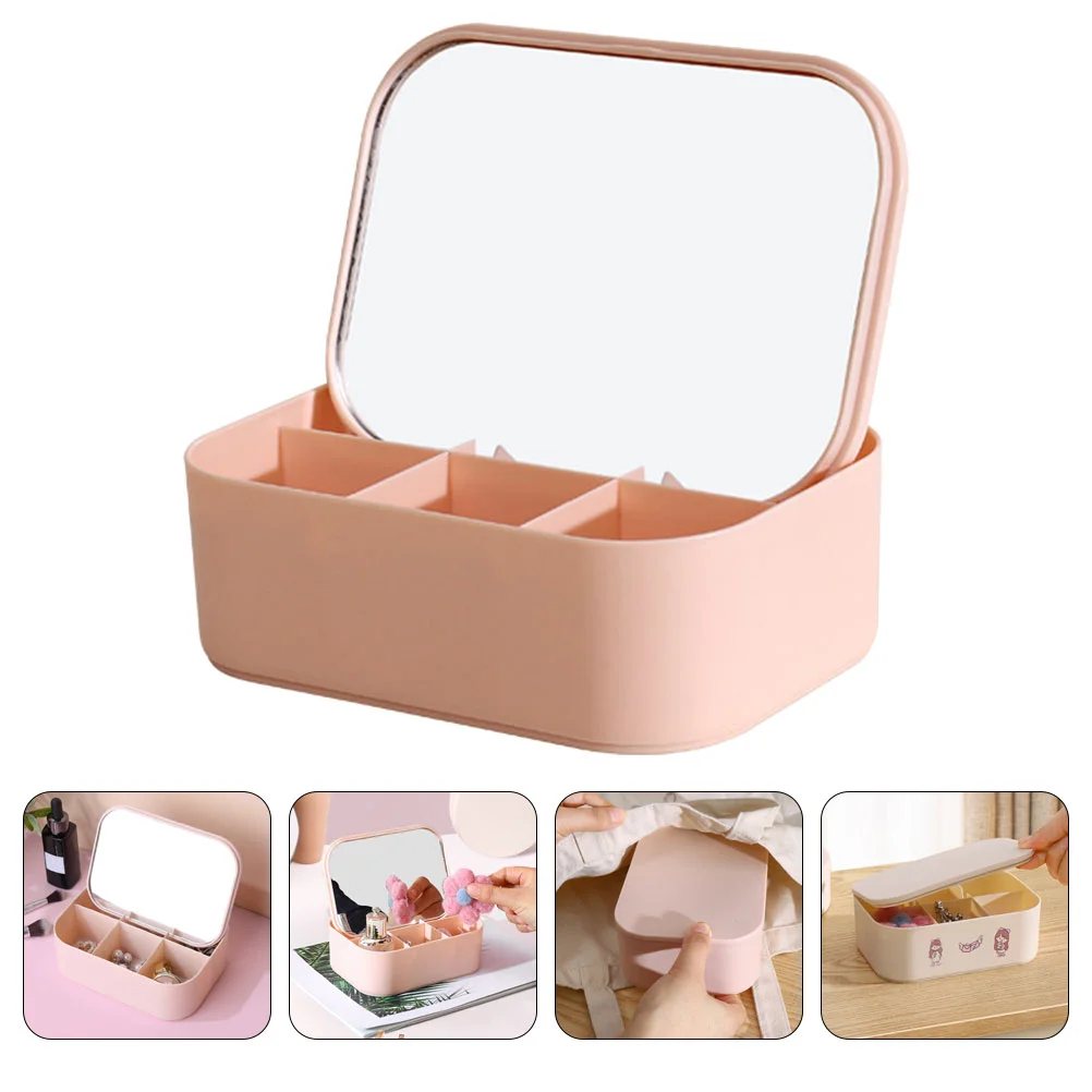 Aufbewahrung Kosmetikspiegel Ohrringhalter Damen Schmucketui mit Reiseveranstalter für