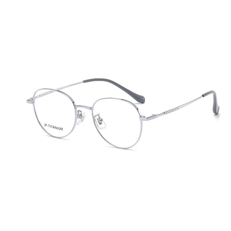 Titan-Brillengestell, klein, rund, optisch, für Studenten, trendig, für hochgradige Linse, austauschbare Myopie-Linse, Retro, Damen und Herren – Detail 9