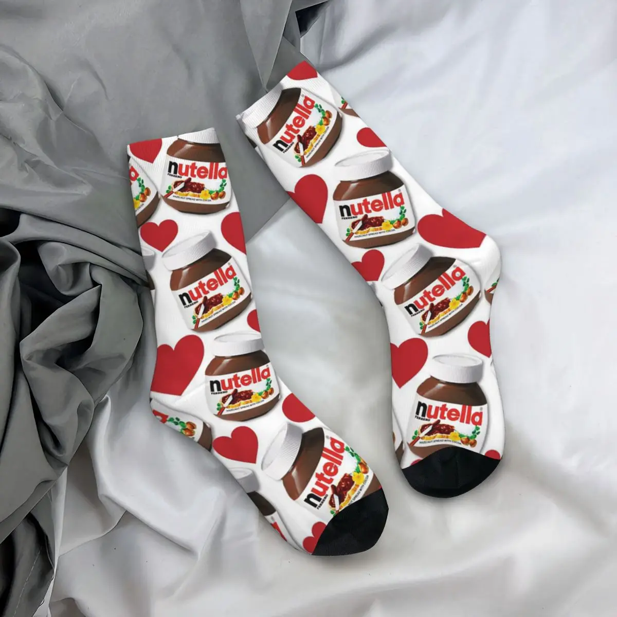 Lebensmittel Nutella Cartoon Socken Männer Frauen Casual Socken Verrückte Frühling Sommer Herbst Winter Socken Geschenke