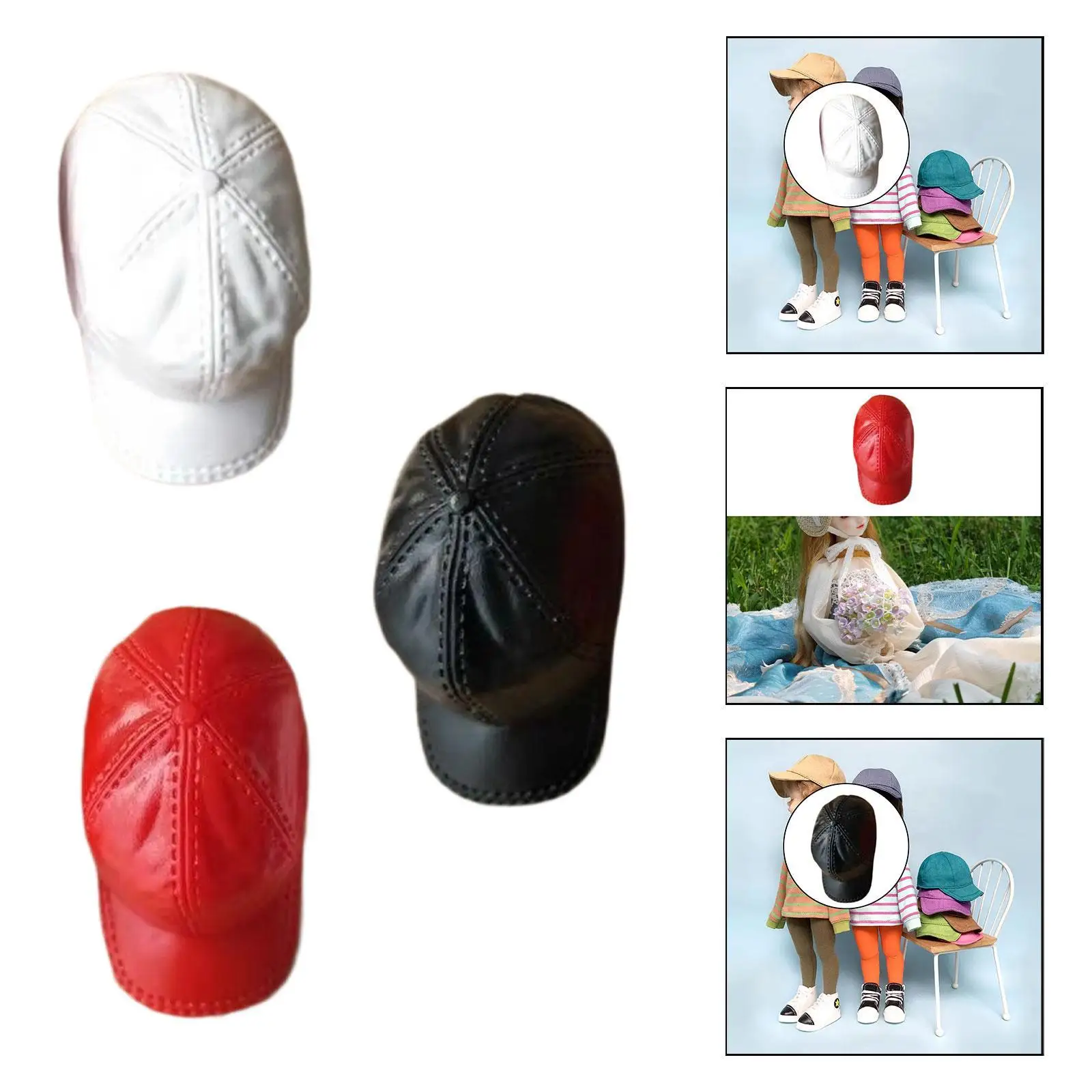 

1/6 Scale Female Action Figure Hat Rubber Realistic Sturdy Mini Baseball Cap Stylish for 12inch Female Figures Costume Accessory