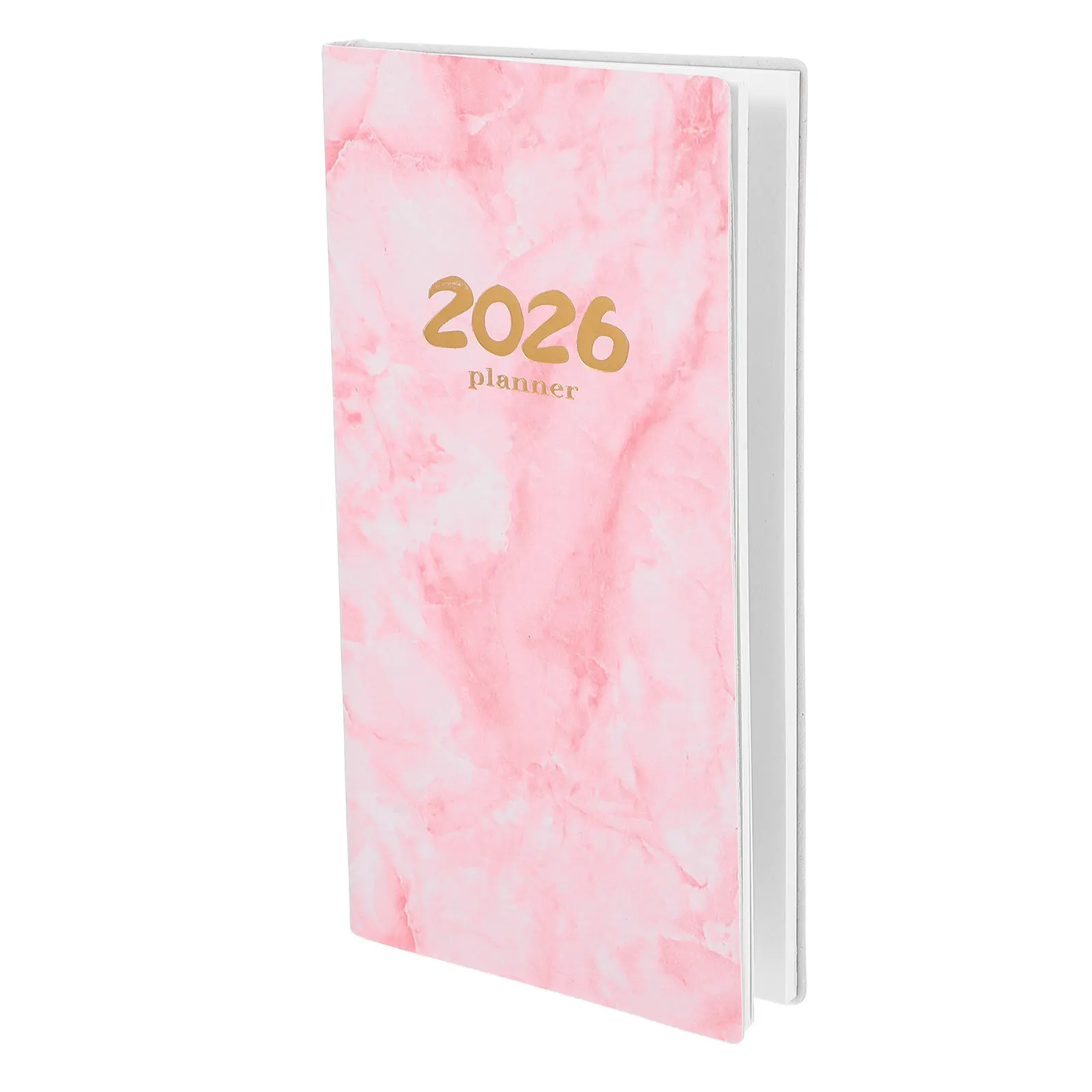 Daily Planner Notebook A6 Marble Design Flip Cover Thick Paper Pocket Journal for Work Study Travel 2026 Time Management