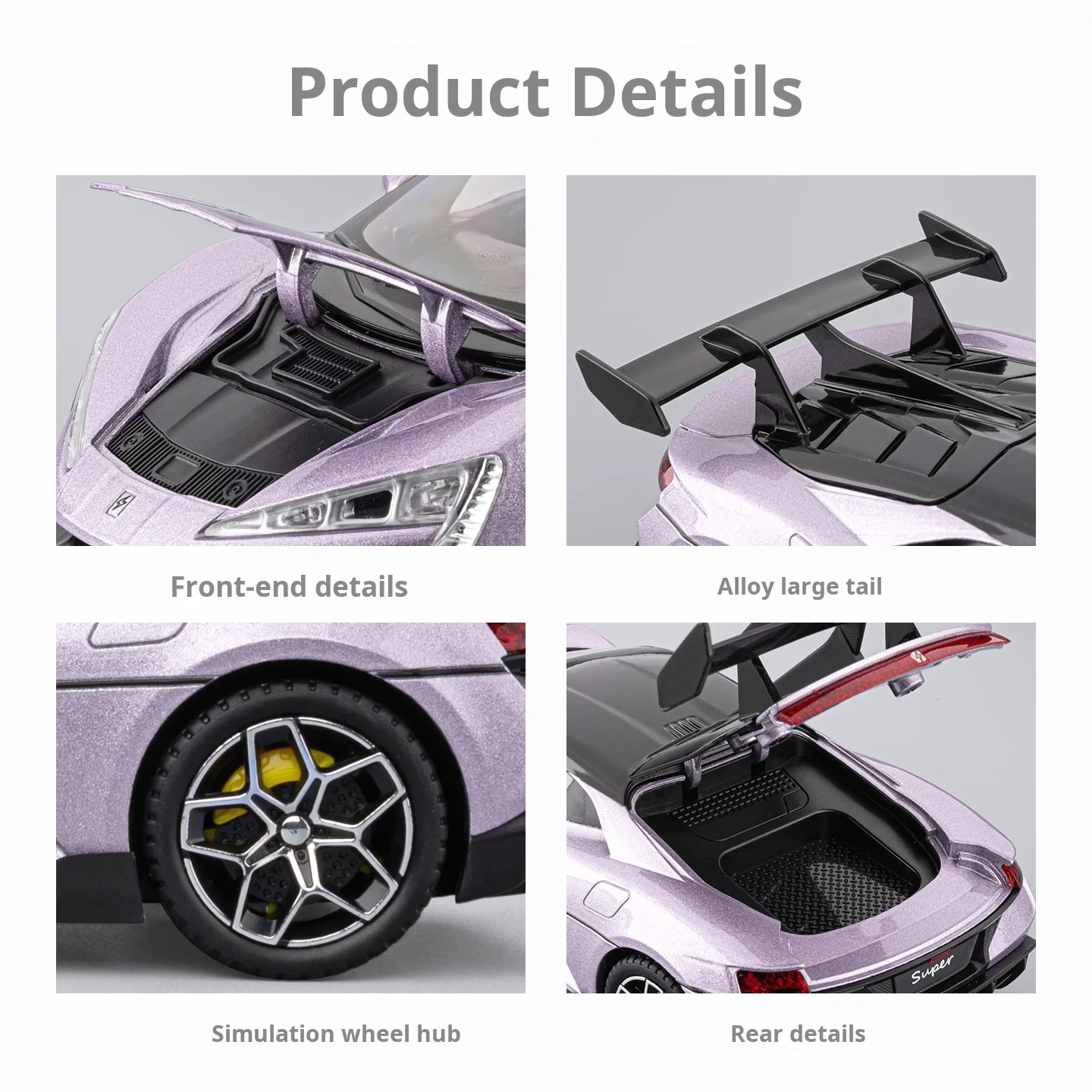 1:24 Yangwang U9 Model Car New Energy Super Car Diecast Alloy Simulation Collection Ornament Brithday Gifts Desktop Decoration