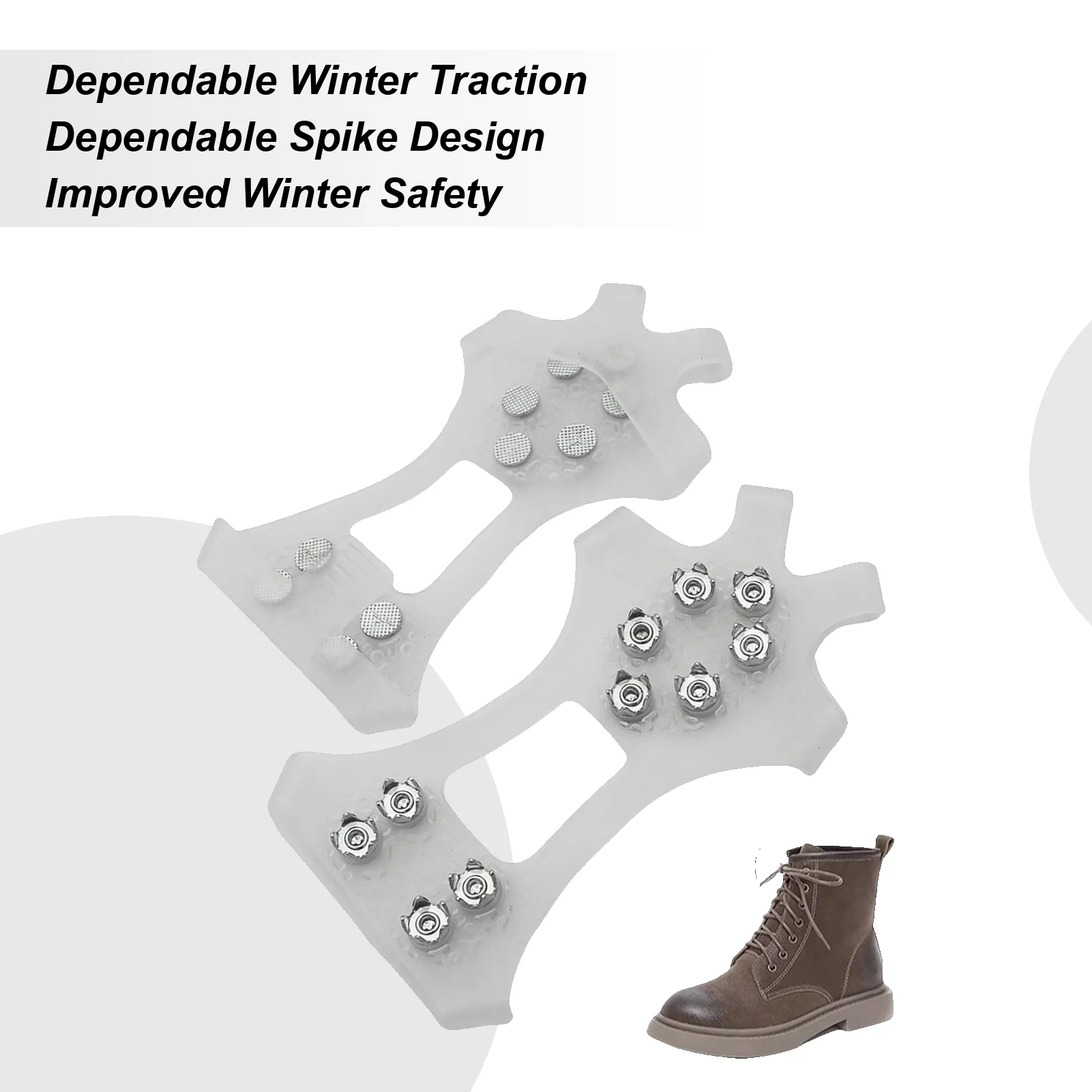 

Ice Cleats for Shoes Deep Traction Ice claw anti slip shoe cover snow 1 Pair Snow Ice Traction Shoe Boot Cleats 10-Teeth