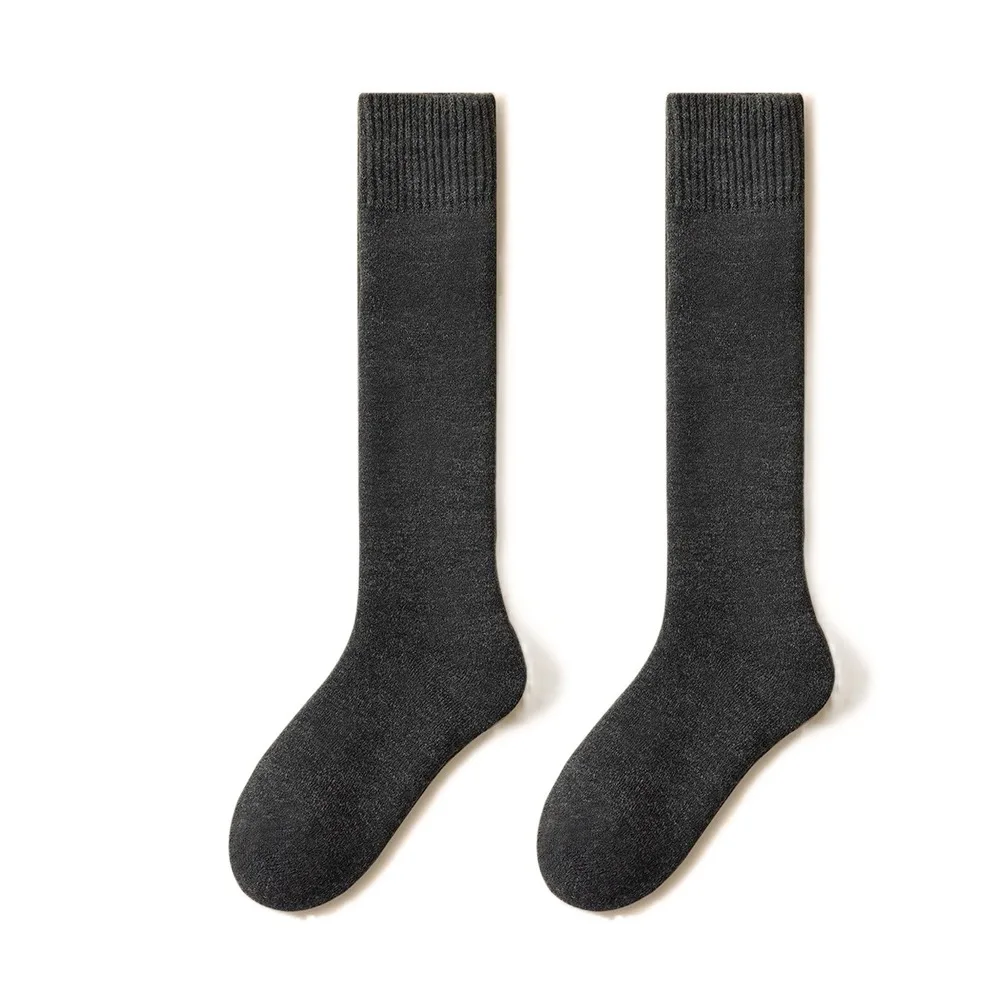 

Gifts Thickened Cashmere Calf Socks for Men Cold-Resistant Solid Color Warm High-Top Sock Warm Tools Winter Long Socks