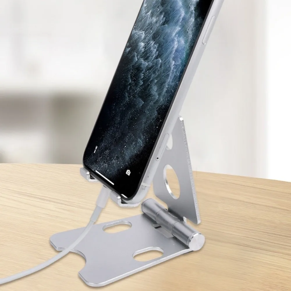 Stable Foldable Mobile Phone Holder Portable Adjustable Mobile Phone Stand Non-slip Aluminum Alloy Table Cell Phone Bracket Desk