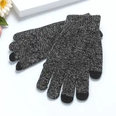 1 пара перчаток с полным пальцем, мужские противоскользящие перчатки с сенсорным экраном, зимние теплые перчатки для езды на велосипеде, вождения, пешего туризма, бега