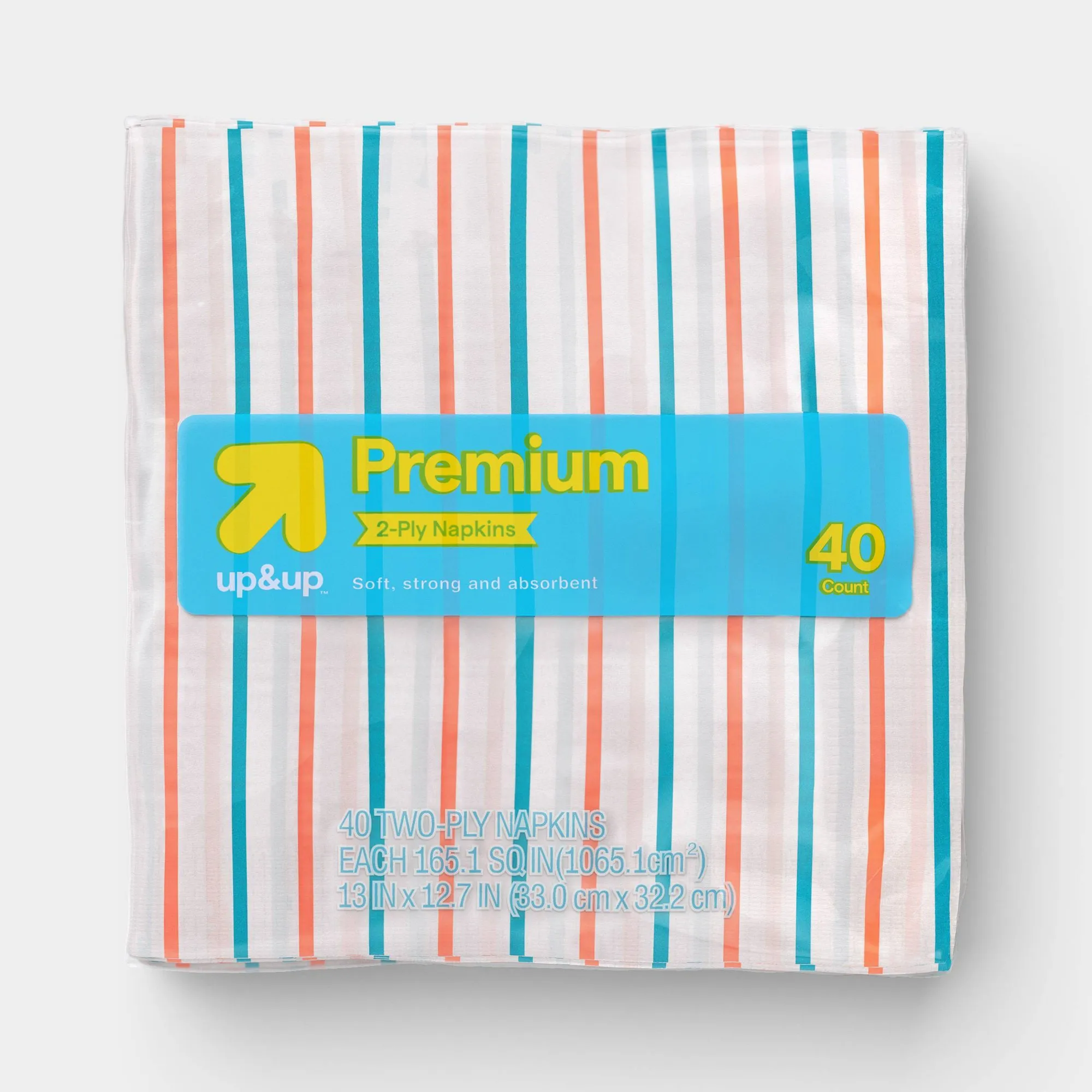 40ct Colorful Striped Disposable Paper Napkins For Parties, Picnics, Dining Tables, Soft Absorbent Tableware