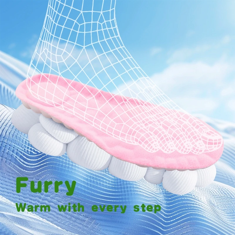 

1 Pair of Winter Warm Insoles Wool Anti-Cold Insoles Shock Absorbing Insoles for Sneakers Heated Anti-slip Insoles unisex