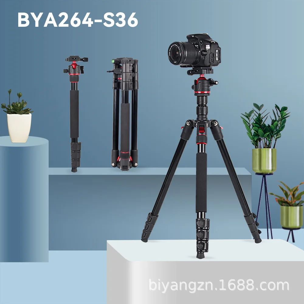 

Camera tripod light portable SLR micro-single mobile phone photo photography video holder can be 1.75 + meters high on one foot
