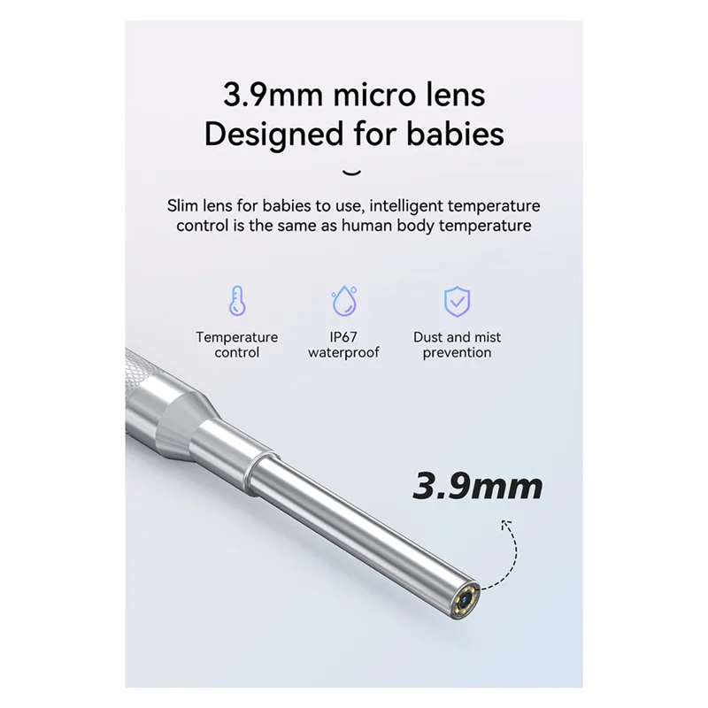 

Flash Trend Digital Otoscope 3.9Mm Ear Otoscope Screen 4.3 Inch For Cleaning Smart Visual Ear Picking Stick 30MP Type-C Ear Came