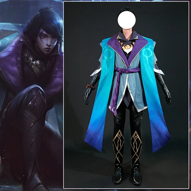 2025ゲーム LOL 熟練したルナリアの暗殺者 アフェリオス コスプレ衣装 LOL 男性用ロールプレイ衣装 アフェリオス ハロウィンスーツ フルセット
