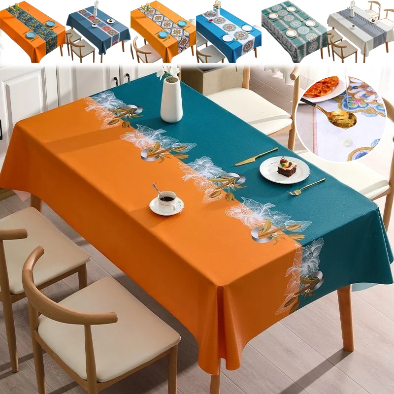 

Nordic Ins Tablecloth Waterproof Oil-proof Scald Resistant PVC Table Mat for Coffee Dining Conference Table Banquet Home Decor